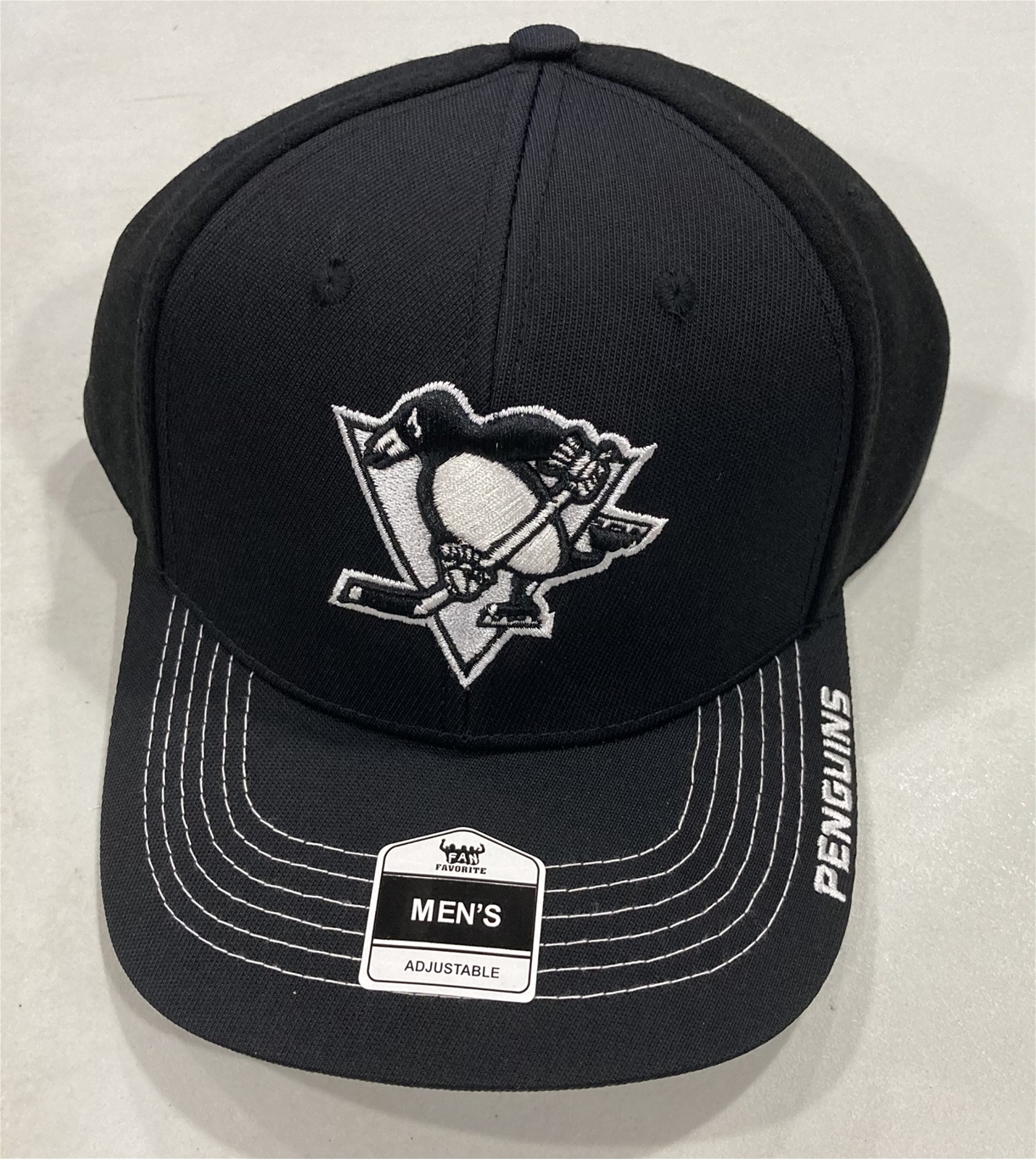 Pittsburgh Penguins NHL Black Mass Limber Contender Stretch Fit Hat - One Size