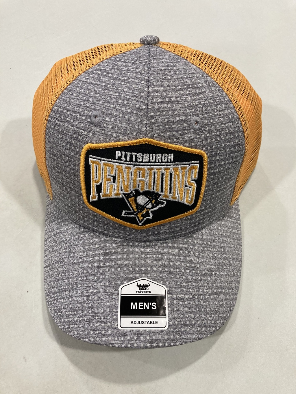 Pittsburgh Penguins NHL Gray Mass Ridgeview MVP Mesh Snapback Hat