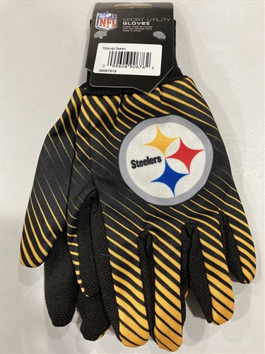 Pittsburgh Steelers NFL Full Color 2 Tone Sport Utility Gloves - 6ct Lot