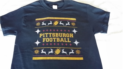 Pittsburgh Football Ugly Christmas Sweater T Shirt - Dozen Lot