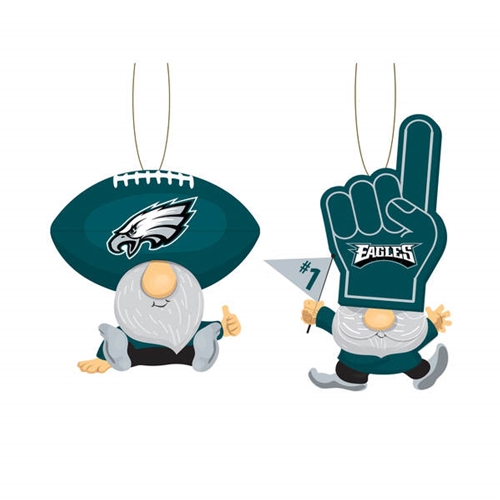 Philadelphia Eagles NFL Gnome Fan Ornament 2 Assorted - 6ct Case