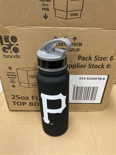 Pittsburgh Pirates MLB 25oz Single Wall Stainless Steel Flip Top Water Bottle - 6ct Case *SALE*