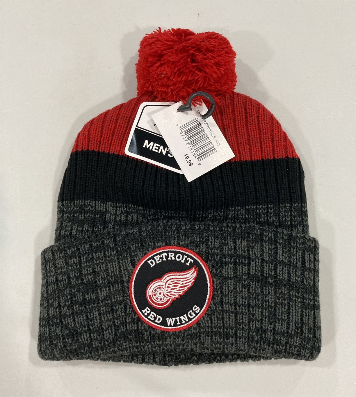 Detroit Red Wings NHL Red Mass Freezer Knit Cuff Cap w/ Pom