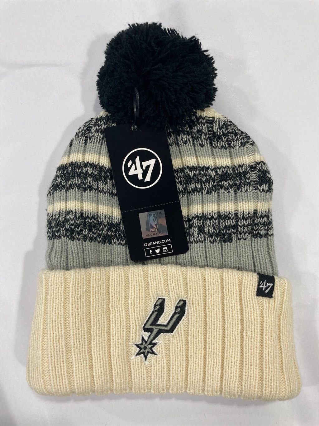 San Antonio Spurs NBA Natural Tavern Knit Cuff Pom *NEW*