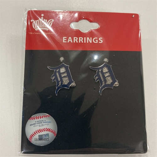Detroit Tigers MLB Silver Post Earrings