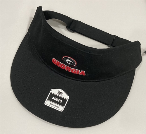 Georgia Bulldogs NCAA Black Mass Montage Adjustable Flat Brim Visor